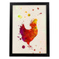 Poster de Gallina con diseño acuarela. Mix de láminas con estilo acuarela-Artwork-Nacnic-A4-Marco Negro-Nacnic Estudio SL