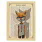 Poster de Gata con gafas hipster. Láminas de animales con definiciones. Ilustraciones de animales con textos.-Artwork-Nacnic-A4-Marco Madera clara-Nacnic Estudio SL