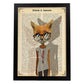 Poster de Gata con gafas hipster. Láminas de animales con definiciones. Ilustraciones de animales con textos.-Artwork-Nacnic-A4-Marco Negro-Nacnic Estudio SL