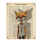 Poster de Gata con gafas hipster. Láminas de animales con definiciones. Ilustraciones de animales con textos.-Artwork-Nacnic-A4-Sin marco-Nacnic Estudio SL