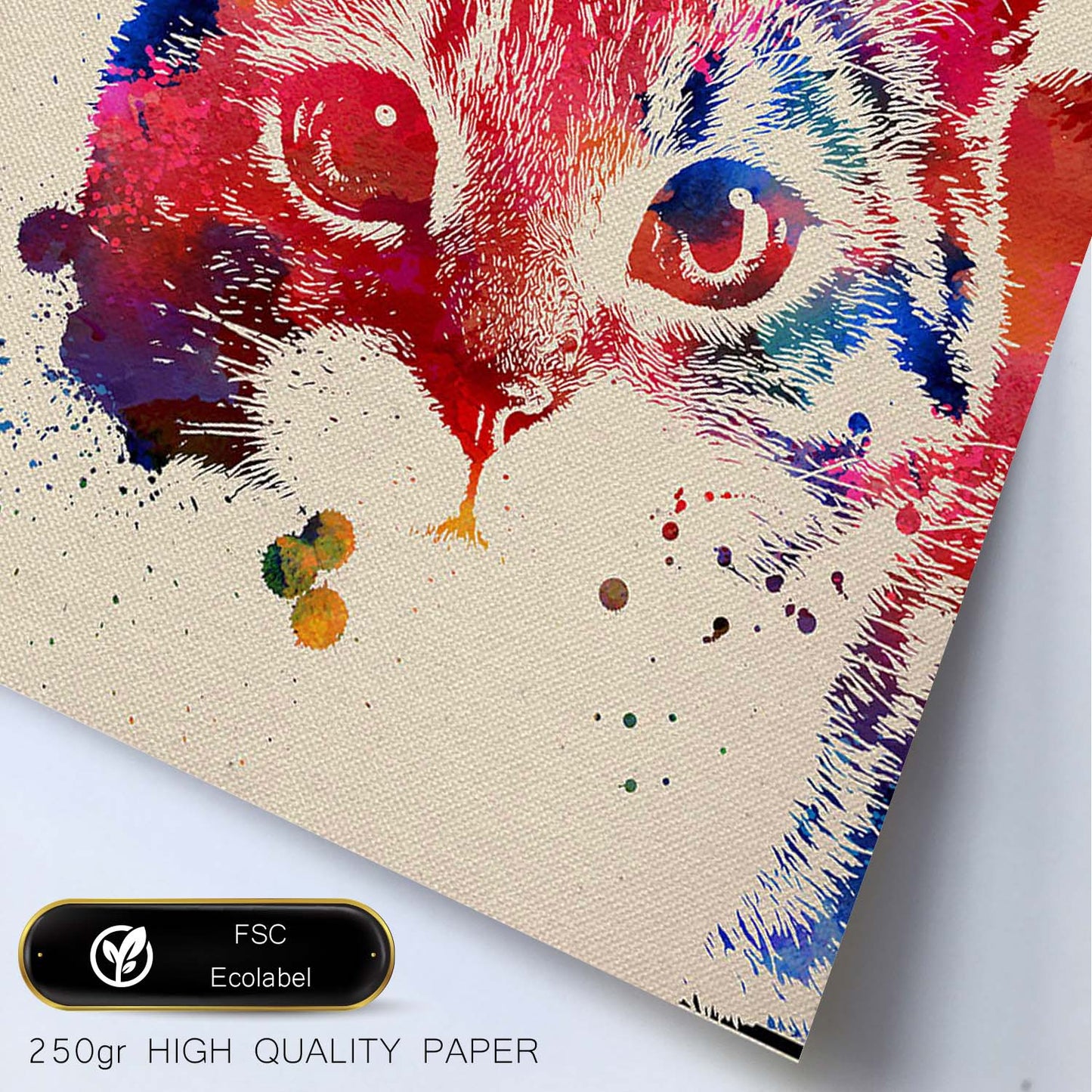 Poster de Gato con diseño acuarela. Mix de láminas con estilo acuarela-Artwork-Nacnic-Nacnic Estudio SL