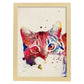 Poster de Gato con diseño acuarela. Mix de láminas con estilo acuarela-Artwork-Nacnic-A3-Marco Madera clara-Nacnic Estudio SL
