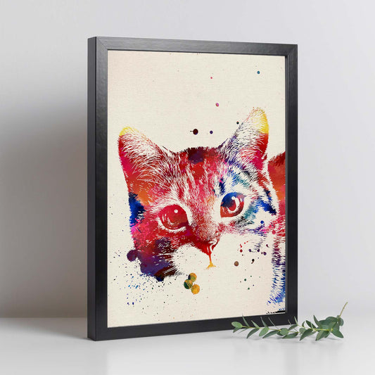 Poster de Gato con diseño acuarela. Mix de láminas con estilo acuarela-Artwork-Nacnic-Nacnic Estudio SL