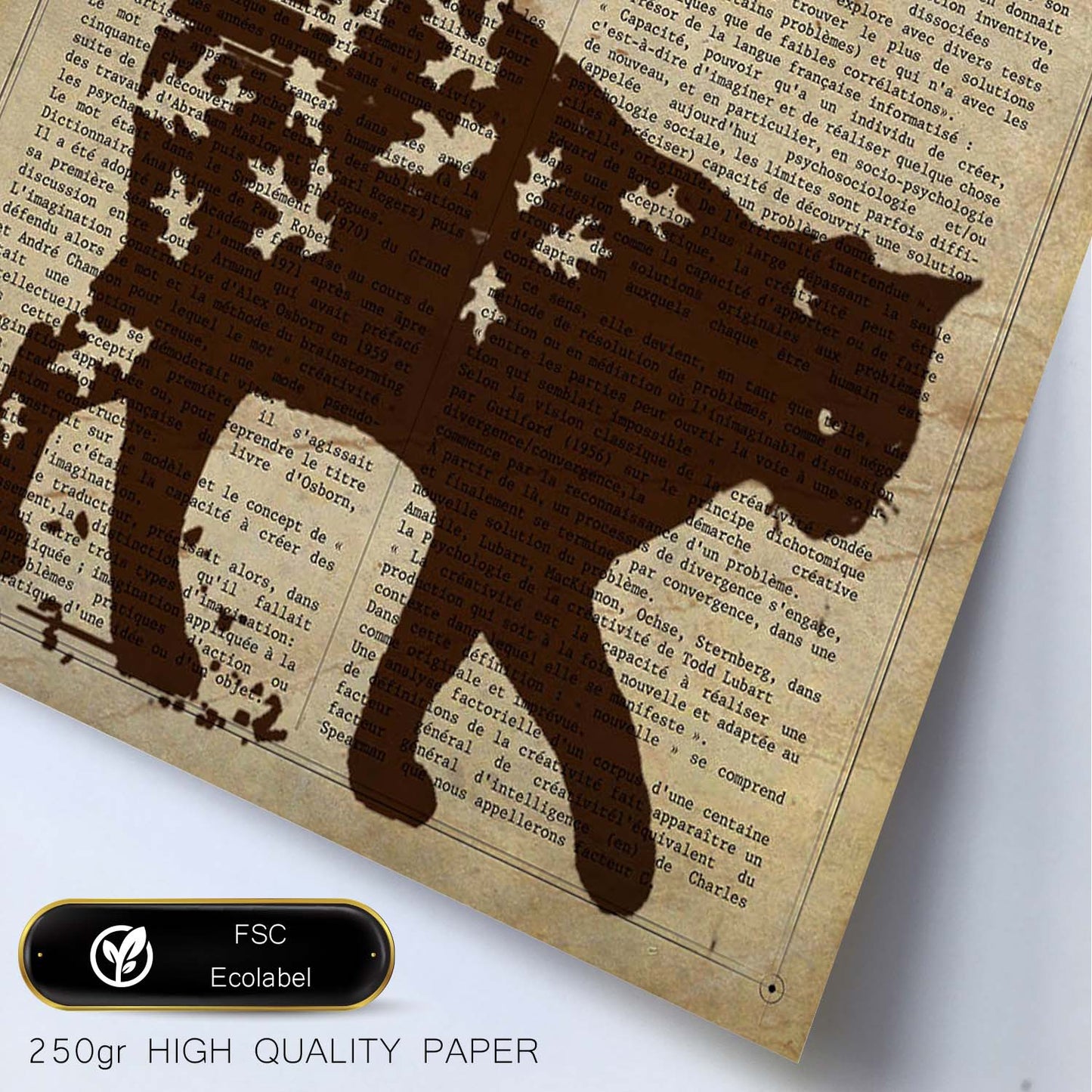 Poster de Gato con hojas de otoño. Láminas de animales con definiciones. Ilustraciones de animales con textos.-Artwork-Nacnic-Nacnic Estudio SL