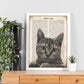 Poster de Gato de ojos verdes. Láminas de animales con definiciones. Ilustraciones de animales con textos.-Artwork-Nacnic-Nacnic Estudio SL