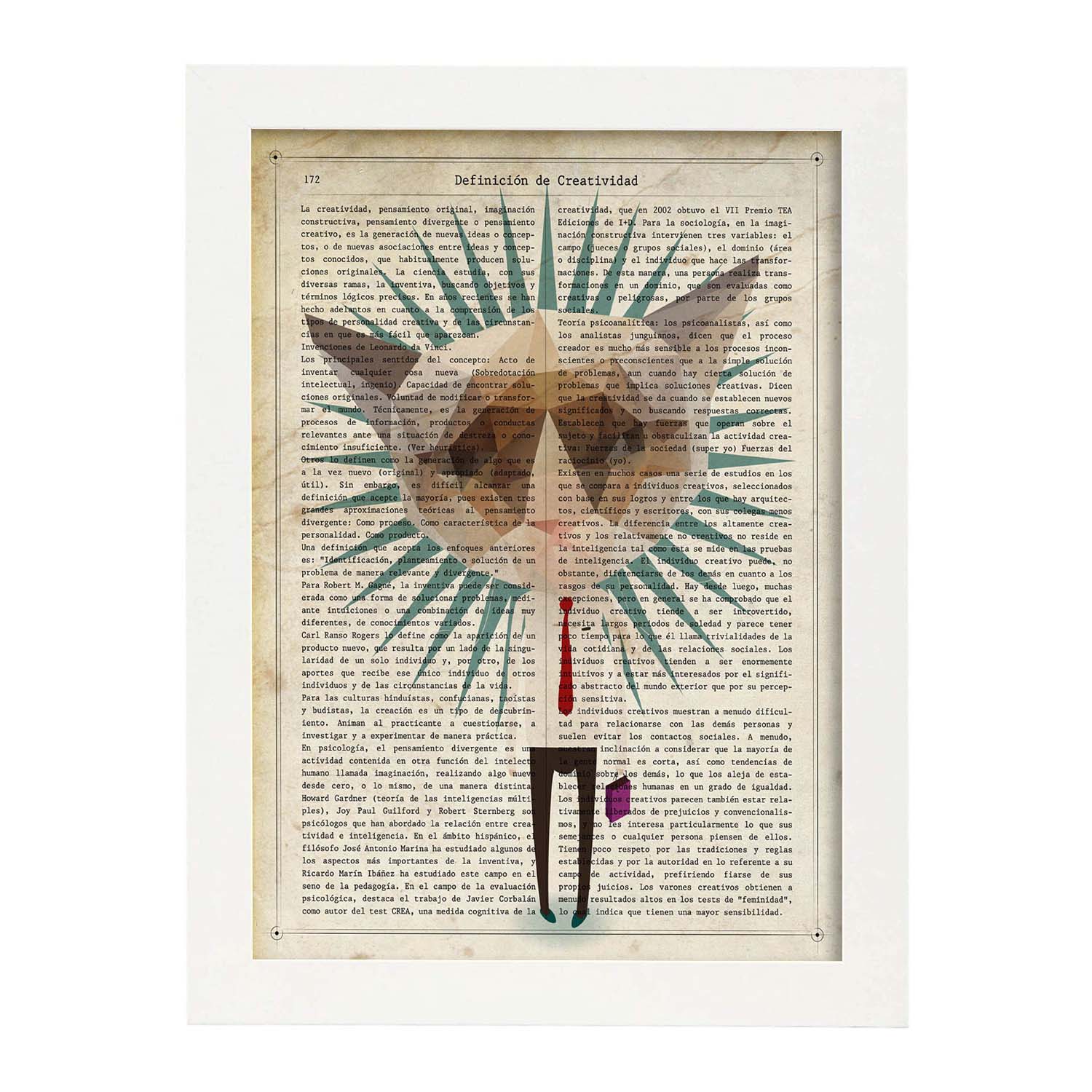 Poster de Gato ejecutivo. Láminas de animales con definiciones. Ilustraciones de animales con textos.-Artwork-Nacnic-A3-Marco Blanco-Nacnic Estudio SL