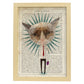 Poster de Gato ejecutivo. Láminas de animales con definiciones. Ilustraciones de animales con textos.-Artwork-Nacnic-A3-Marco Madera clara-Nacnic Estudio SL