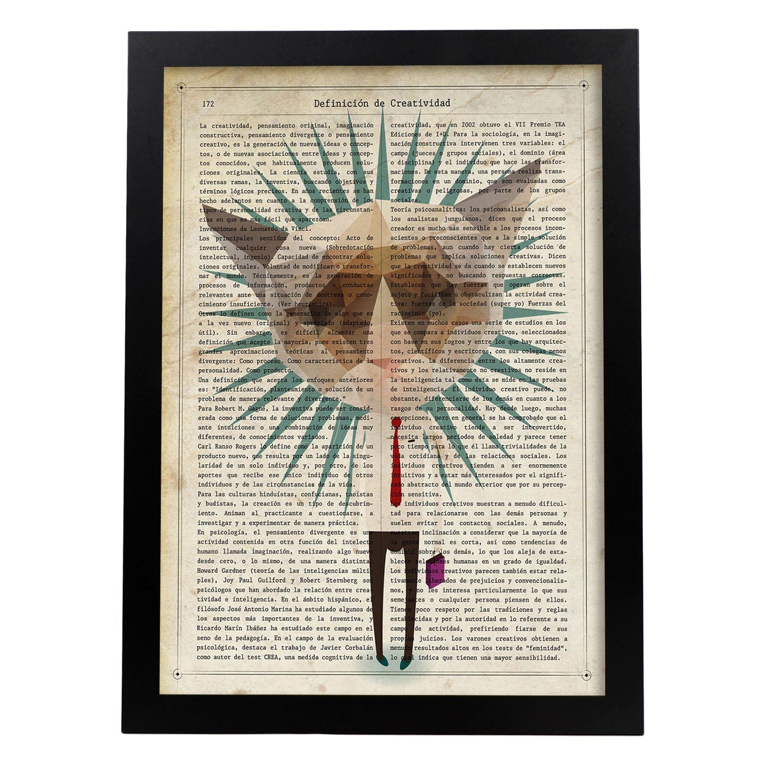Poster de Gato ejecutivo. Láminas de animales con definiciones. Ilustraciones de animales con textos.-Artwork-Nacnic-A3-Marco Negro-Nacnic Estudio SL