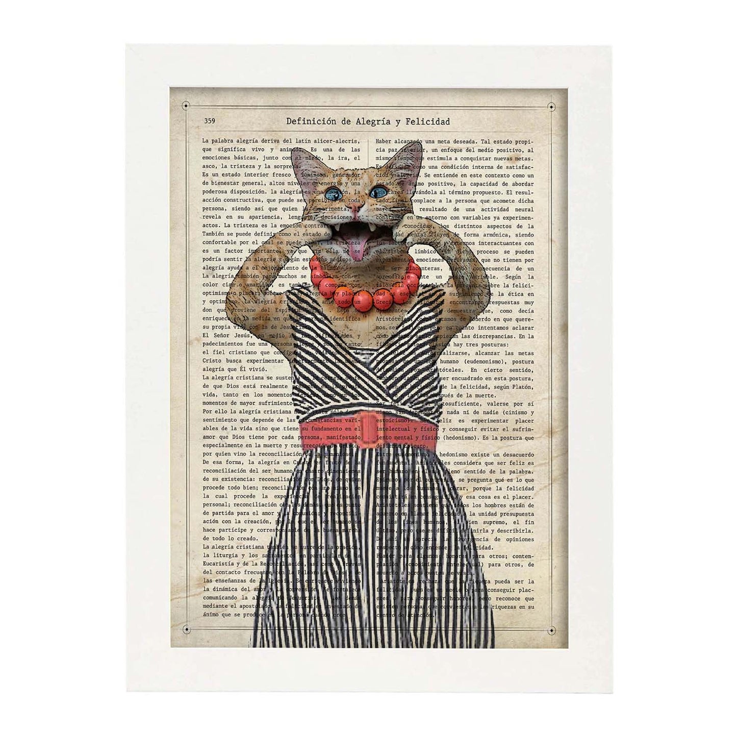 Poster de Gato haciendo la burla. Láminas de animales con definiciones. Ilustraciones de animales con textos.-Artwork-Nacnic-Nacnic Estudio SL