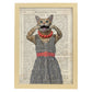 Poster de Gato haciendo la burla. Láminas de animales con definiciones. Ilustraciones de animales con textos.-Artwork-Nacnic-A4-Marco Madera clara-Nacnic Estudio SL