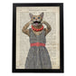 Poster de Gato haciendo la burla. Láminas de animales con definiciones. Ilustraciones de animales con textos.-Artwork-Nacnic-A4-Marco Negro-Nacnic Estudio SL