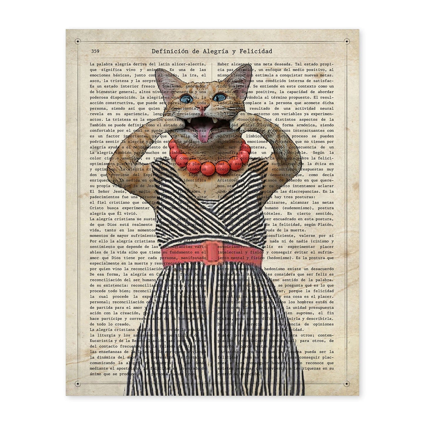 Poster de Gato haciendo la burla. Láminas de animales con definiciones. Ilustraciones de animales con textos.-Artwork-Nacnic-A4-Sin marco-Nacnic Estudio SL