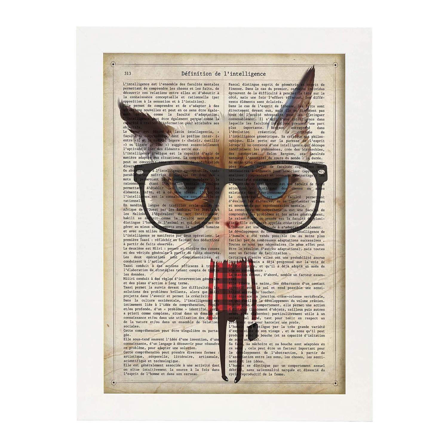 Poster de Gato hipster. Láminas de animales con definiciones. Ilustraciones de animales con textos.-Artwork-Nacnic-Nacnic Estudio SL