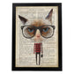 Poster de Gato hipster. Láminas de animales con definiciones. Ilustraciones de animales con textos.-Artwork-Nacnic-A4-Marco Negro-Nacnic Estudio SL