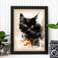 Póster de Gato Negro al estilo Sumi-E