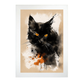 Póster de Gato Negro al estilo Sumi-E
