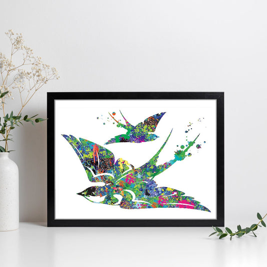 Poster de Gaviota estilo acuarela. Mix de láminas con estilo acuarela-Artwork-Nacnic-Nacnic Estudio SL