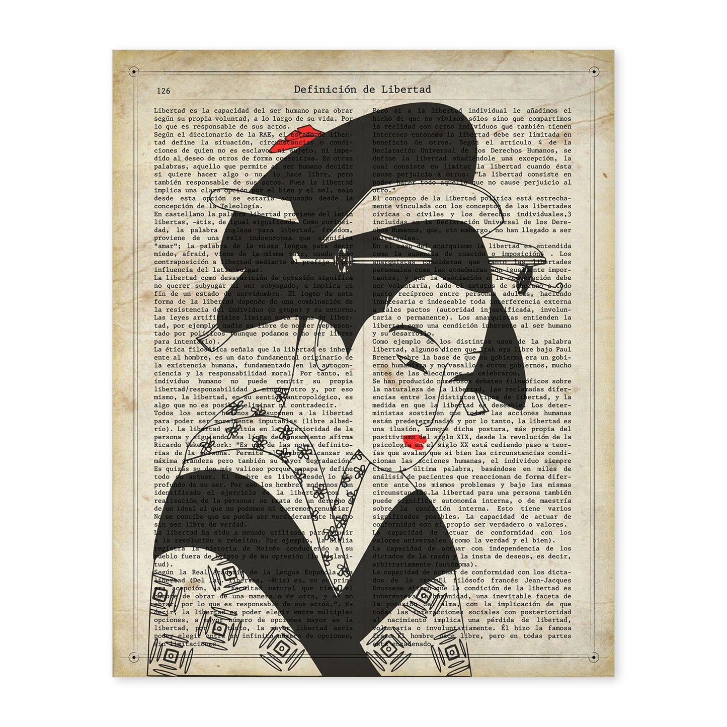 Poster de Geisha blanco y negro. Láminas de geishas. Diseños japoneses con definiciones de la cultura japonesa.-Artwork-Nacnic-A4-Sin marco-Nacnic Estudio SL