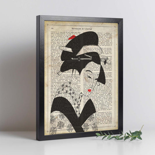 Poster de Geisha blanco y negro. Láminas de geishas. Diseños japoneses con definiciones de la cultura japonesa.-Artwork-Nacnic-Nacnic Estudio SL
