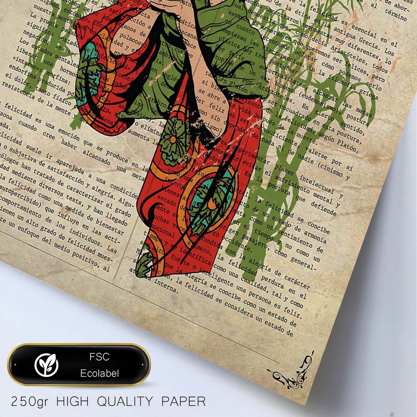 Poster de Geisha con paraguas. Láminas de geishas. Diseños japoneses con definiciones de la cultura japonesa.-Artwork-Nacnic-Nacnic Estudio SL