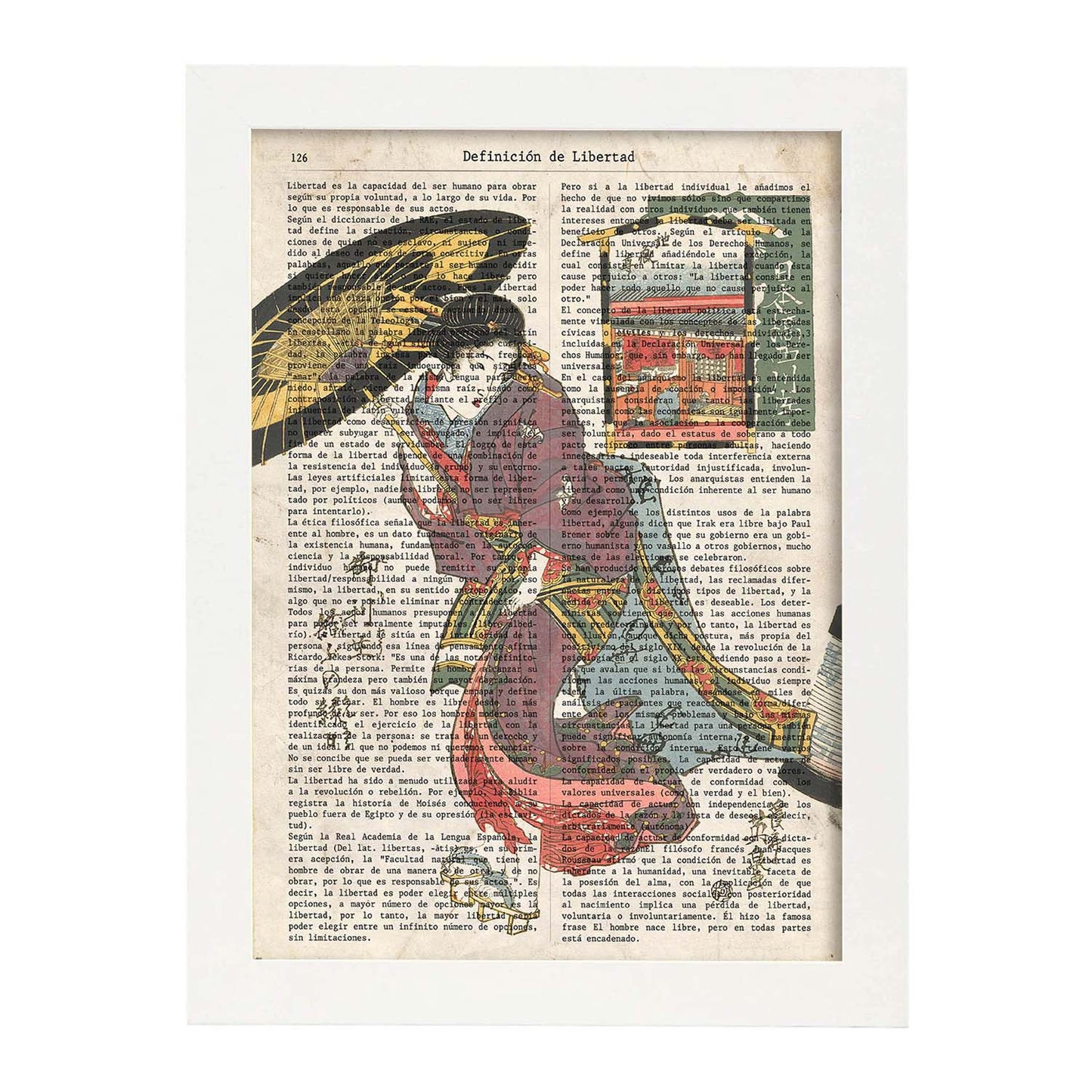 Poster de Geisha con sombrilla. Láminas de geishas. Diseños japoneses con definiciones de la cultura japonesa.-Artwork-Nacnic-Nacnic Estudio SL