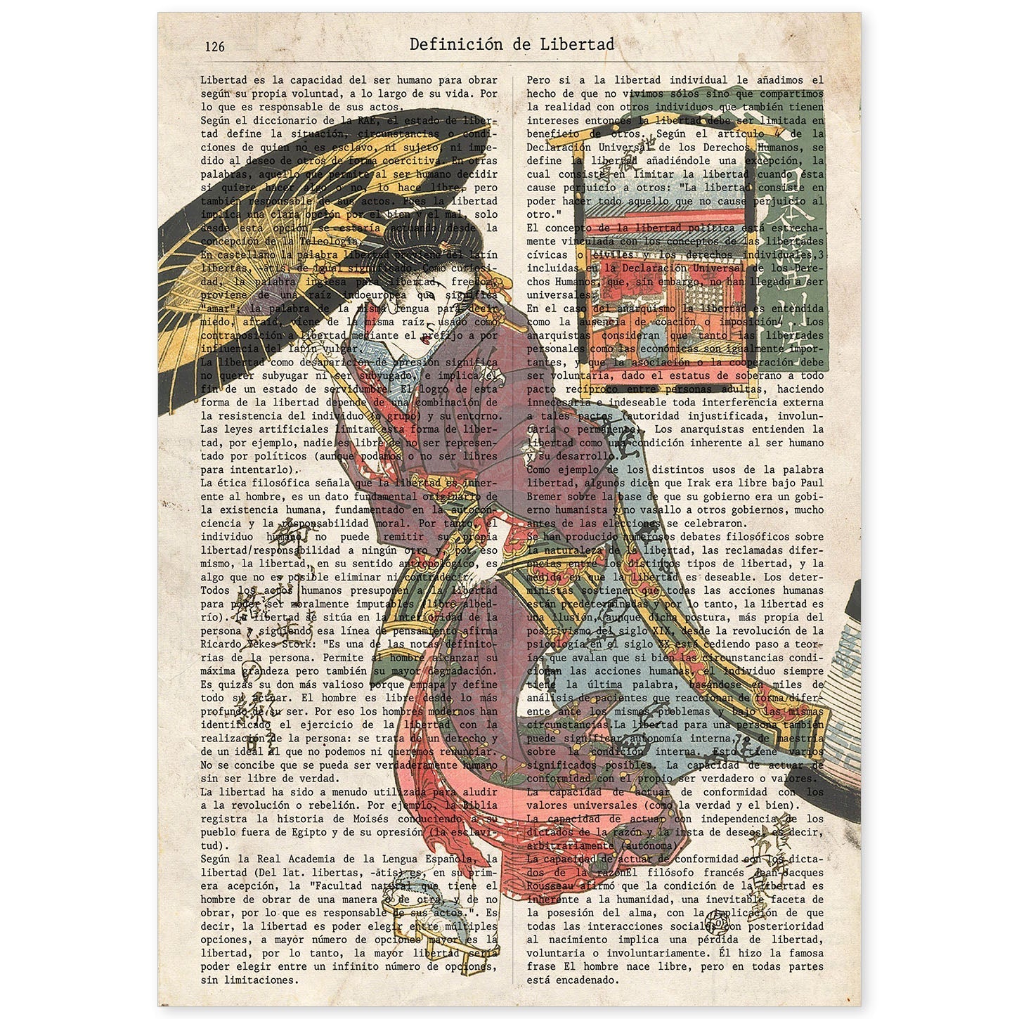 Poster de Geisha con sombrilla. Láminas de geishas. Diseños japoneses con definiciones de la cultura japonesa.-Artwork-Nacnic-A4-Sin marco-Nacnic Estudio SL