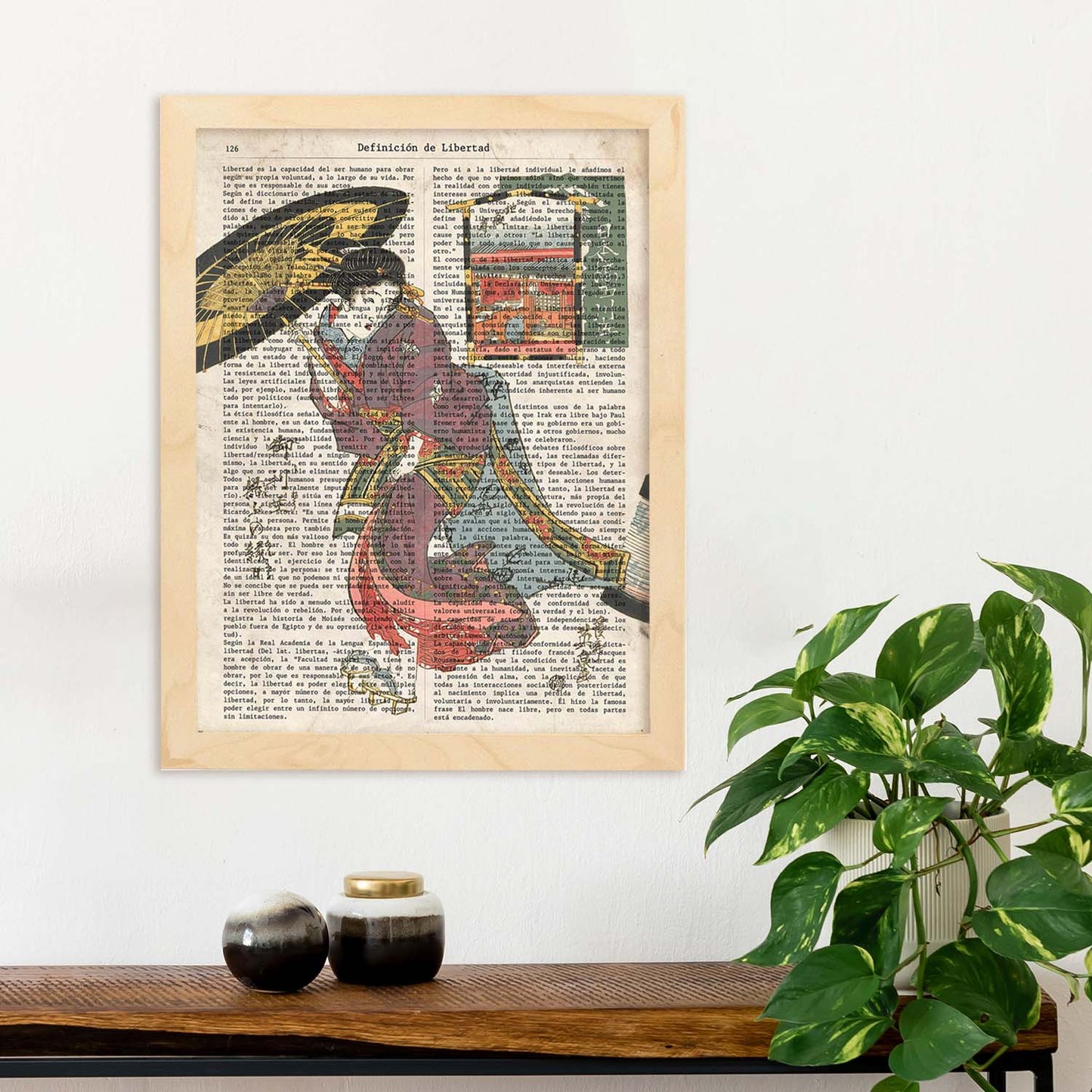 Poster de Geisha con sombrilla. Láminas de geishas. Diseños japoneses con definiciones de la cultura japonesa.-Artwork-Nacnic-Nacnic Estudio SL