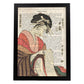 Poster de Geisha escribiendo. Láminas de geishas. Diseños japoneses con definiciones de la cultura japonesa.-Artwork-Nacnic-A3-Marco Negro-Nacnic Estudio SL