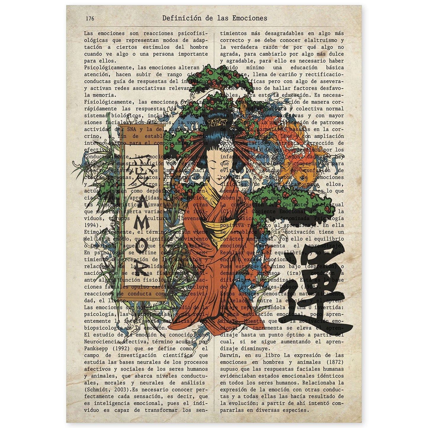 Poster de Geisha meditando. Láminas de geishas. Diseños japoneses con definiciones de la cultura japonesa.-Artwork-Nacnic-A4-Sin marco-Nacnic Estudio SL