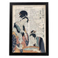 Poster de Geisha preparando el baño. Láminas de geishas. Diseños japoneses con definiciones de la cultura japonesa.-Artwork-Nacnic-A4-Marco Negro-Nacnic Estudio SL