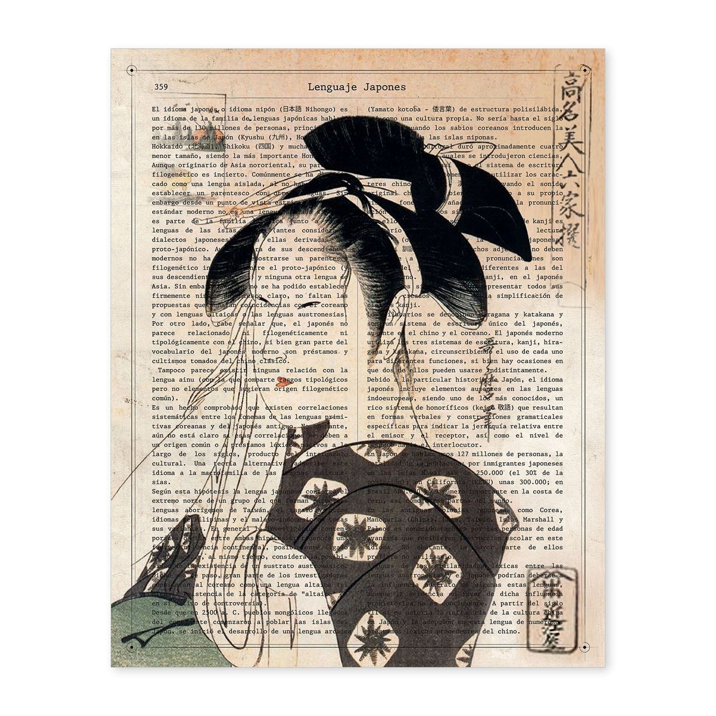 Poster de Geisha. Láminas de geishas. Diseños japoneses con definiciones de la cultura japonesa.-Artwork-Nacnic-A4-Sin marco-Nacnic Estudio SL