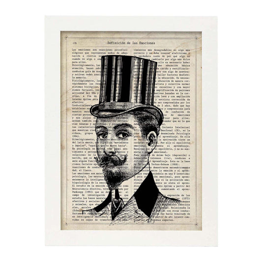 Poster de Gentleman. Láminas vintage con definiciones. Diseño de interiores.-Artwork-Nacnic-A4-Marco Blanco-Nacnic Estudio SL