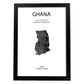 Poster de Ghana. Láminas de paises y continentes del mundo.-Artwork-Nacnic-A4-Marco Negro-Nacnic Estudio SL