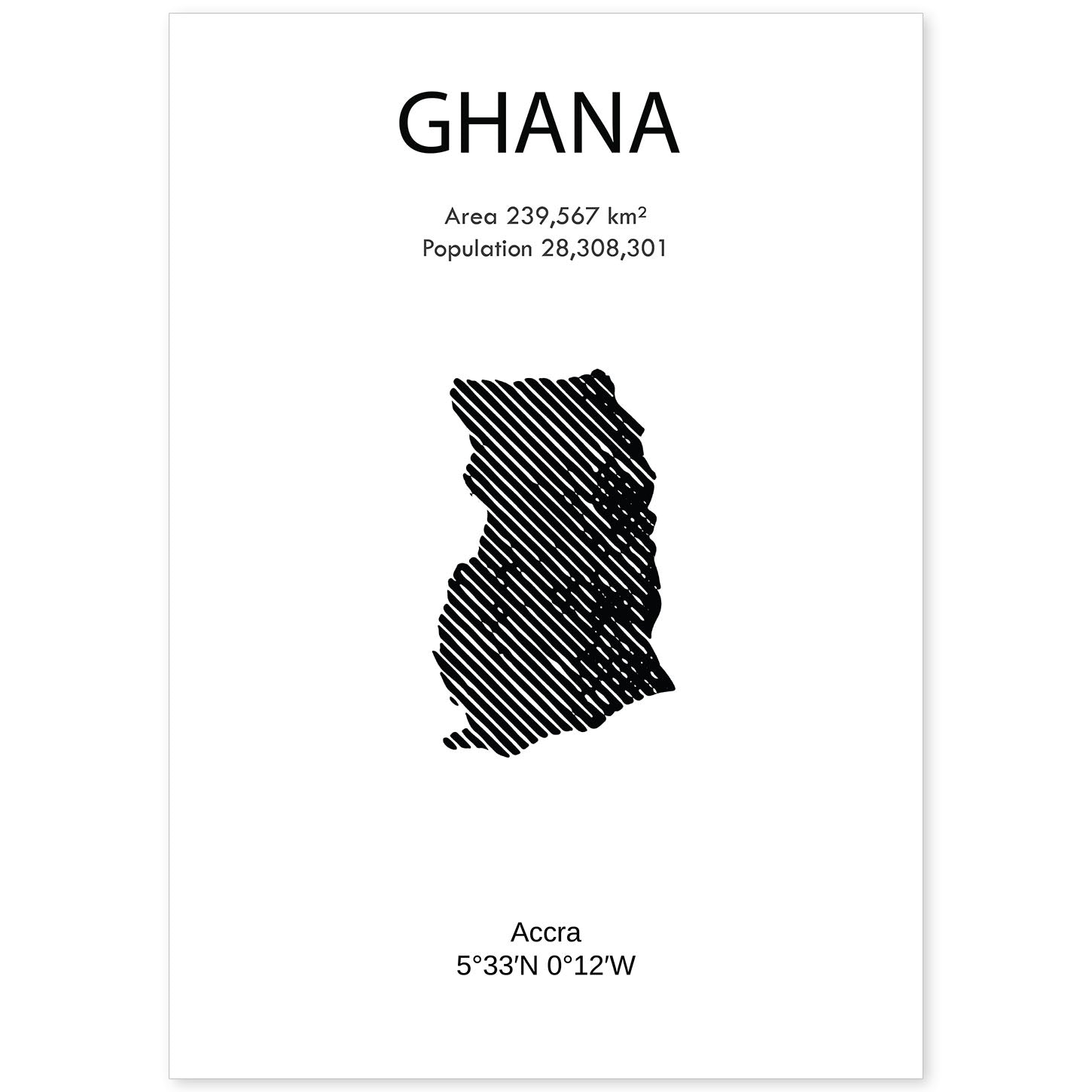 Poster de Ghana. Láminas de paises y continentes del mundo.-Artwork-Nacnic-A4-Sin marco-Nacnic Estudio SL
