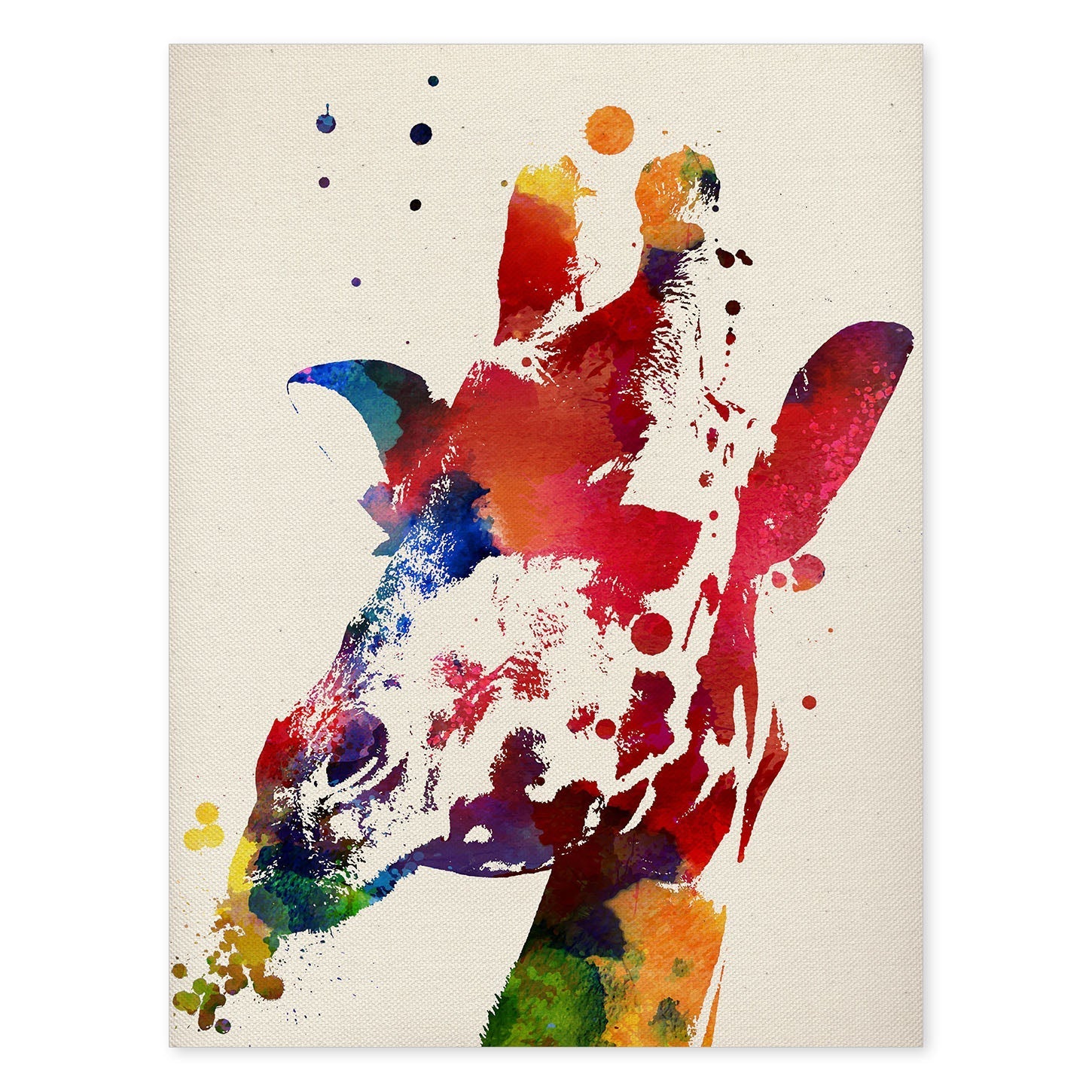 Poster de Girafa 2 con diseño acuarela. Mix de láminas con estilo acuarela-Artwork-Nacnic-A4-Sin marco-Nacnic Estudio SL