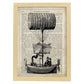 Poster de Globo barco. Láminas de globos aeroestáticos. Diseño con imágenes de globos.-Artwork-Nacnic-A4-Marco Madera clara-Nacnic Estudio SL