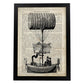 Poster de Globo barco. Láminas de globos aeroestáticos. Diseño con imágenes de globos.-Artwork-Nacnic-A4-Marco Negro-Nacnic Estudio SL