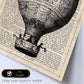 Poster de Globo blanco y negro. Láminas de globos aeroestáticos. Diseño con imágenes de globos.-Artwork-Nacnic-Nacnic Estudio SL