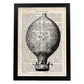 Poster de Globo blanco y negro. Láminas de globos aeroestáticos. Diseño con imágenes de globos.-Artwork-Nacnic-A4-Marco Negro-Nacnic Estudio SL