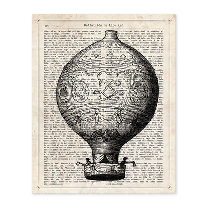 Poster de Globo blanco y negro. Láminas de globos aeroestáticos. Diseño con imágenes de globos.-Artwork-Nacnic-A4-Sin marco-Nacnic Estudio SL