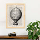 Poster de Globo blanco y negro. Láminas de globos aeroestáticos. Diseño con imágenes de globos.-Artwork-Nacnic-Nacnic Estudio SL