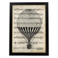 Poster de Globo sobre partitura. Láminas de imágenes con partituras. Diseño de música para el hogar.-Artwork-Nacnic-A3-Marco Negro-Nacnic Estudio SL