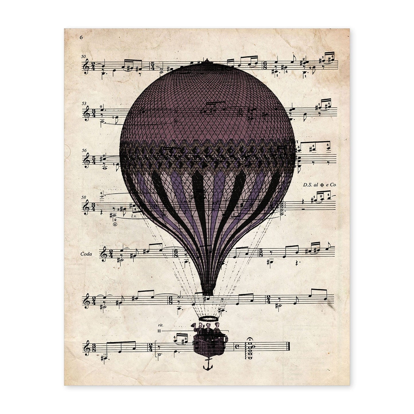 Poster de Globomorado. Láminas de globos aeroestáticos. Diseño con imágenes de globos.-Artwork-Nacnic-A4-Sin marco-Nacnic Estudio SL
