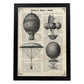 Poster de Globos Vintage. Láminas de globos aeroestáticos. Diseño con imágenes de globos.-Artwork-Nacnic-A3-Marco Negro-Nacnic Estudio SL