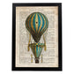 Poster de Glono verde y amarillo. Láminas de globos aeroestáticos. Diseño con imágenes de globos.-Artwork-Nacnic-A3-Marco Negro-Nacnic Estudio SL