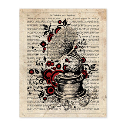 Poster de Gramola modernista. Láminas musicales con definiciones para-Artwork-Nacnic-A4-Sin marco-Nacnic Estudio SL