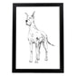 Poster de Gran danes blanco. Lámina decorativa de perros.-Artwork-Nacnic-A3-Marco Negro-Nacnic Estudio SL