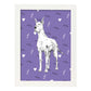 Poster de Gran danes morado. Lámina decorativa de perros.-Artwork-Nacnic-A3-Marco Blanco-Nacnic Estudio SL