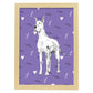 Poster de Gran danes morado. Lámina decorativa de perros.-Artwork-Nacnic-A4-Marco Madera clara-Nacnic Estudio SL