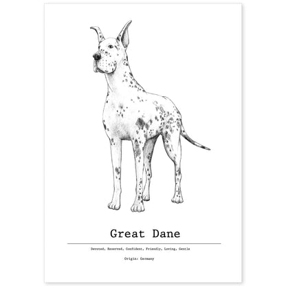 Poster de Gran danes texto. Lámina decorativa de perros.-Artwork-Nacnic-A4-Sin marco-Nacnic Estudio SL